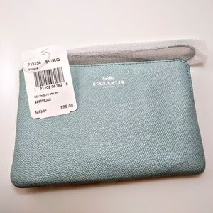 SOLD Coach Crossgrain Glitter Corner Zip Wristlet